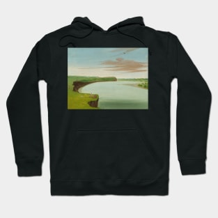 Distant View of the Mandan Village by George Catlin Hoodie